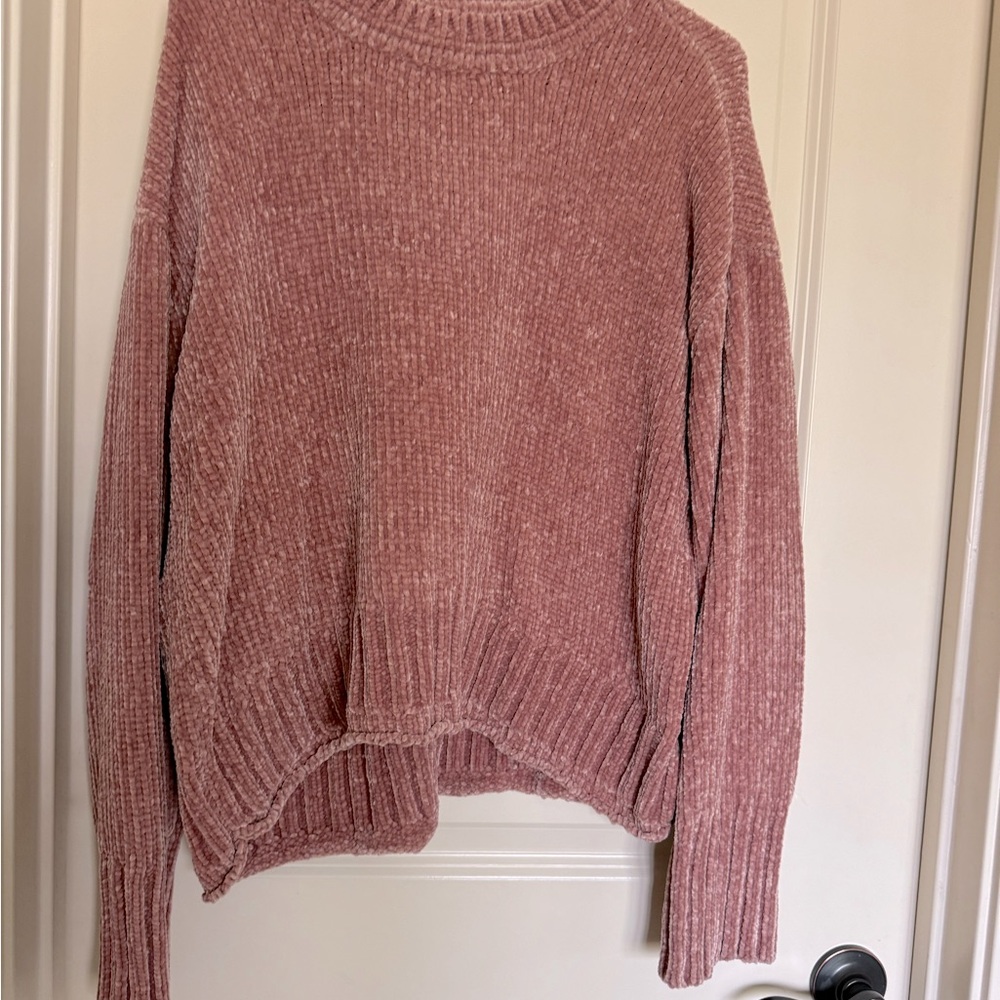 Aeropostale, salmon colored chenille sweater, size large. Super soft! - Picture 2 of 5